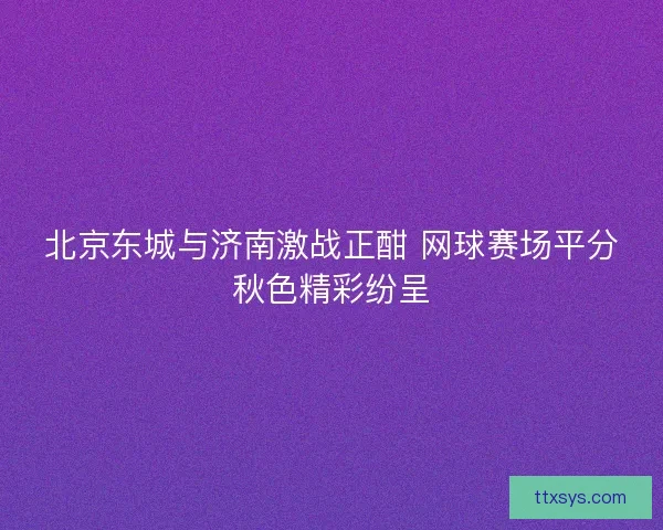 北京东城与济南激战正酣 网球赛场平分秋色精彩纷呈
